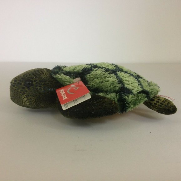 Aurora Splish Splash Green Sea Turtle Plush Mini Flopsie Stuffed Animal Toy 7" - Picture 4 of 12